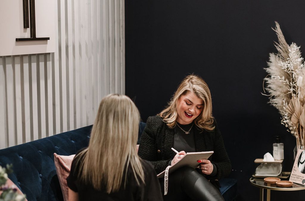 Sian from Tilly's with a customer