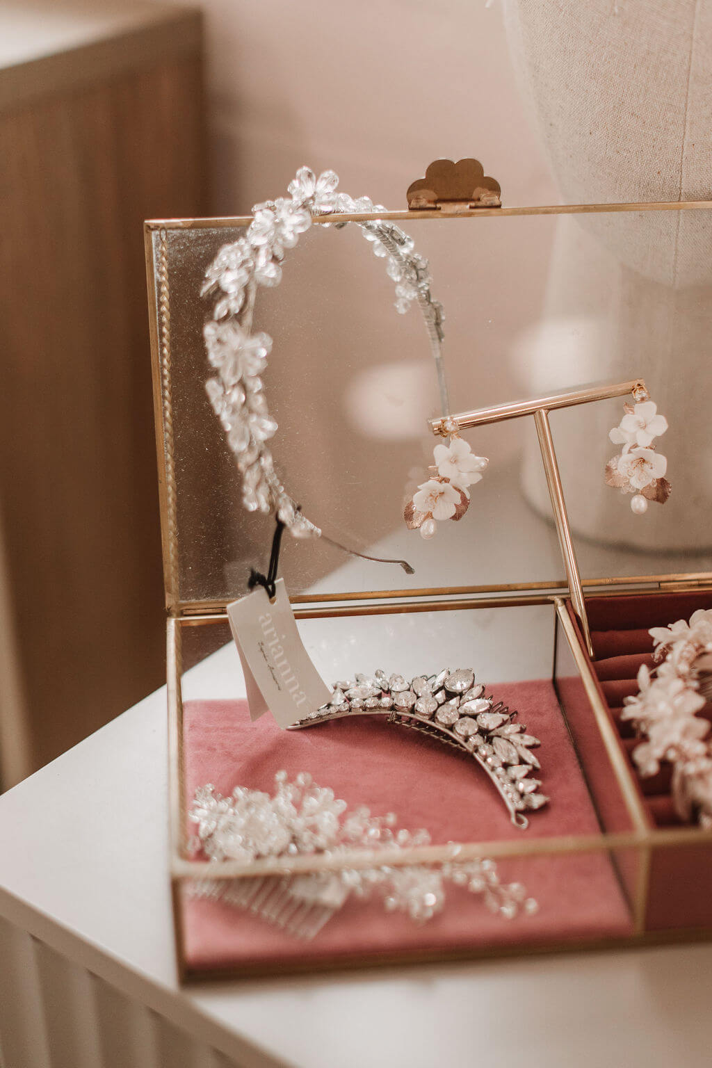 Hair accessories in jewellery box