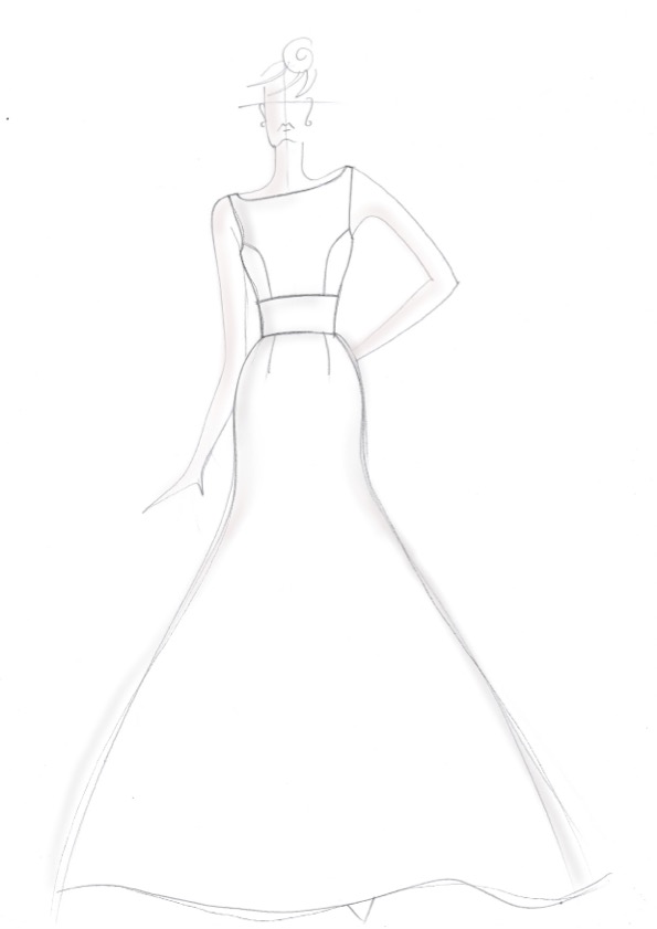 mermaid wedding dress illustration - The Wedding Dress Survival Guide