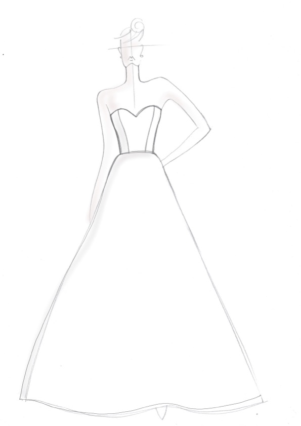 A line illustration - The Wedding Dress Survival Guide