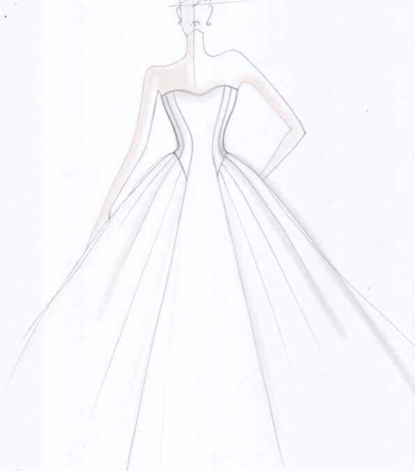 princess wedding dress illustration