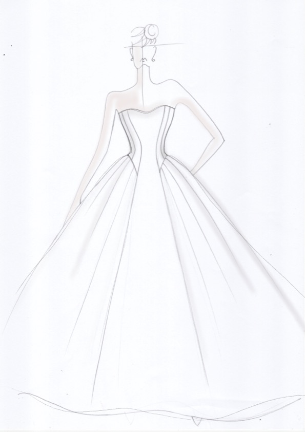 princess wedding dress illustration